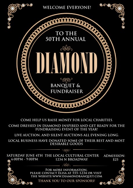 Diamonds Black Club Flyer