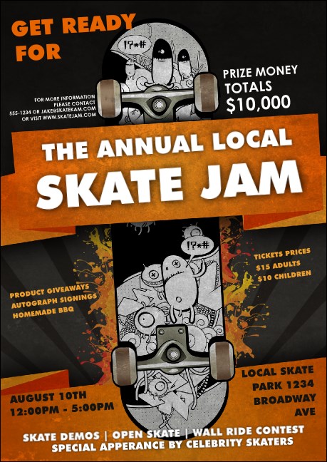 Skateboarding Club Flyer Product Front