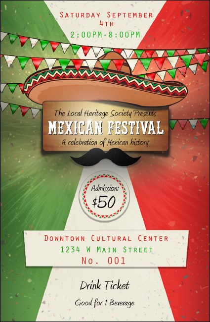 Mexican Fiesta Drink Ticket Product Front