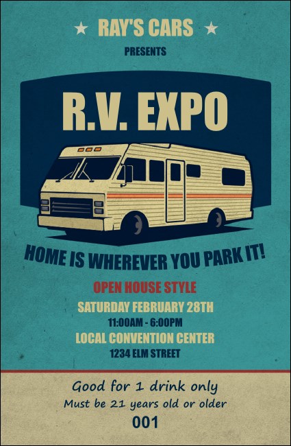 RV Expo Drink Ticket Product Front