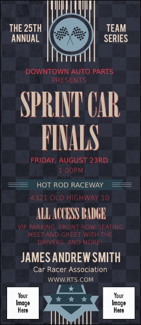 Car Racing VIP Event Badge Large