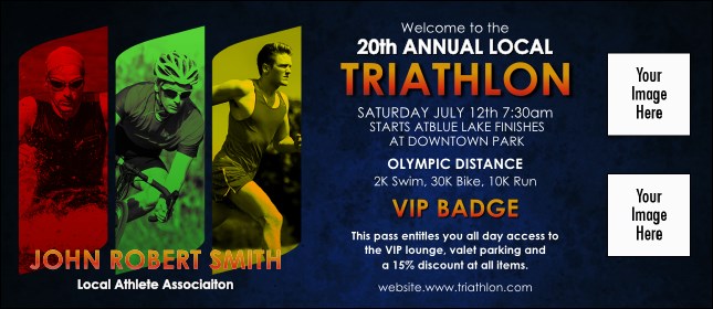 Triathlon VIP Event Badge Large