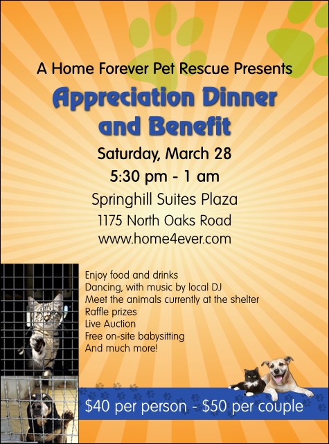 Animal Rescue Benefit Flyer Product Front