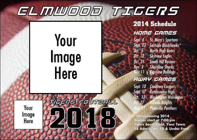 Football Schedule Postcard Mailer