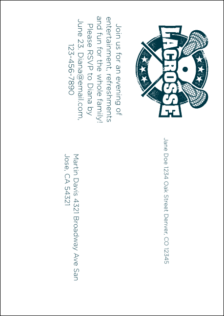 Lacrosse  Postcard Mailer Product Back