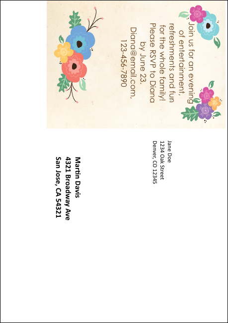 Spring Festival Postcard Mailer Product Back