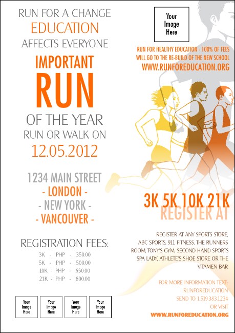 Run for a Cause Orange Postcard Mailer Product Front
