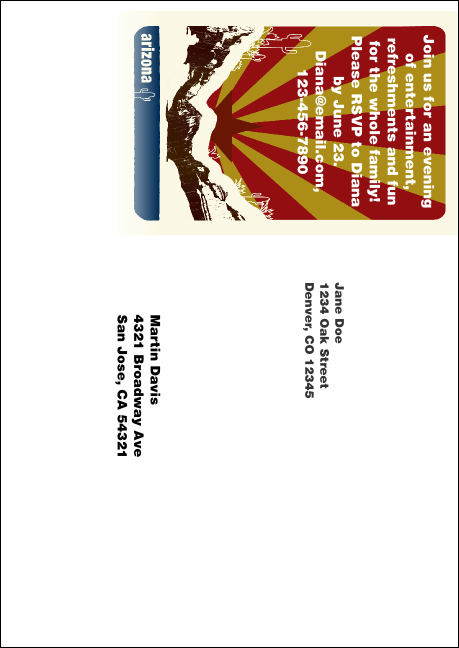 Arizona  Postcard Mailer Product Back