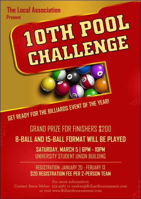 Pool Challenge Postcard Mailer Product Front