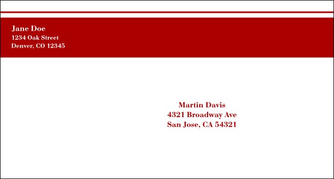 Red Stripe #6 1/2 Envelope Product Front