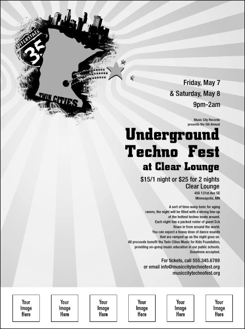 Twin Cities Flyer with Image Upload (black and white) Product Front