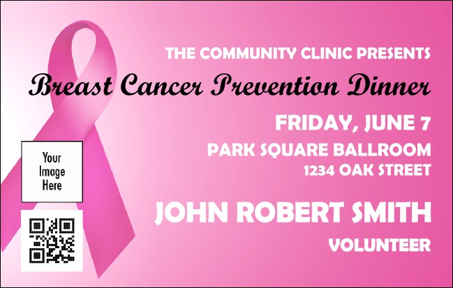 Pink Ribbon VIP Event Badge Medium VIP Event Badge Medium Product Front