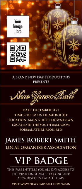 Golden Ornament VIP Event Badge Large Product Front