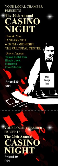 Casino Dealer Event Ticket Product Front