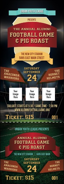 Football Lights Event Ticket Product Front