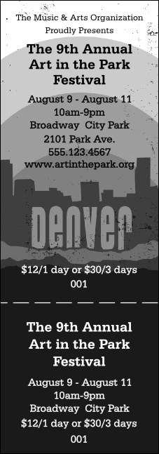 Denver Black and White General Admission Ticket