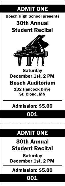 Piano General Admission Ticket 001 Product Front