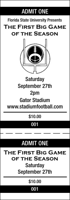 Football General Admission Ticket 001 Product Front
