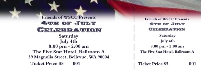 American Flag Ticket 004 Product Front