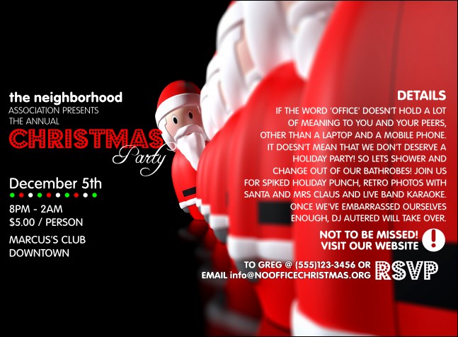 Santa Lineup Invitation Product Front