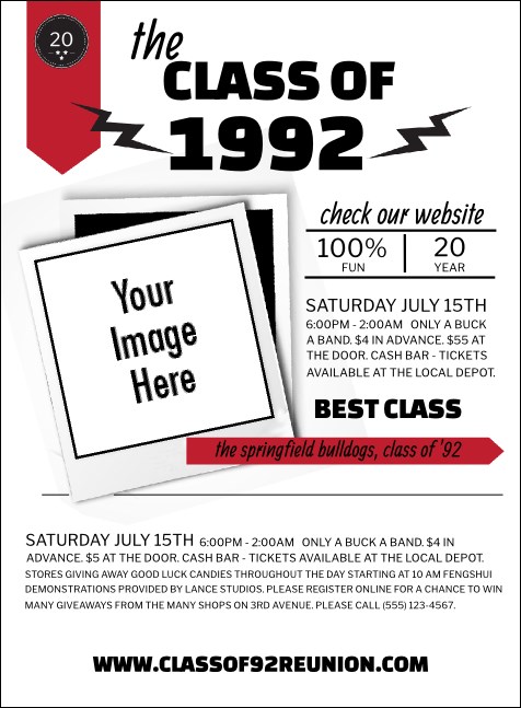 Class Reunion Mascot Red Invitation