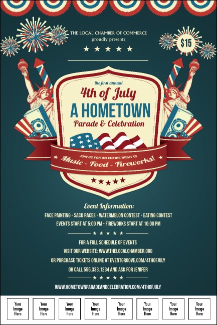 Fourth of July Freedom Blue Poster Product Front