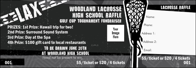 Lacrosse Stick Raffle Ticket Product Front