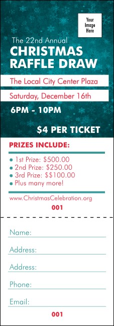 Holiday Snowflake Raffle Ticket