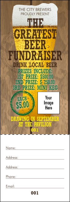 Beer Festival Raffle Ticket Product Front