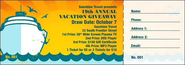 Cruising Raffle Ticket Product Front