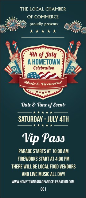 Fourth of July Freedom Blue VIP Pass
