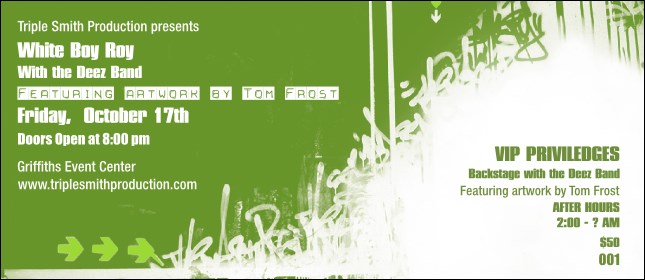 Hip Hop Green VIP Ticket Product Front