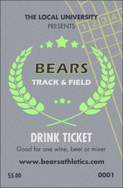 Track and Field Drink Ticket Product Front