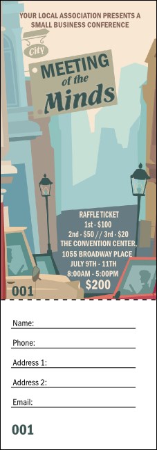 Cityscape Raffle Ticket Product Front