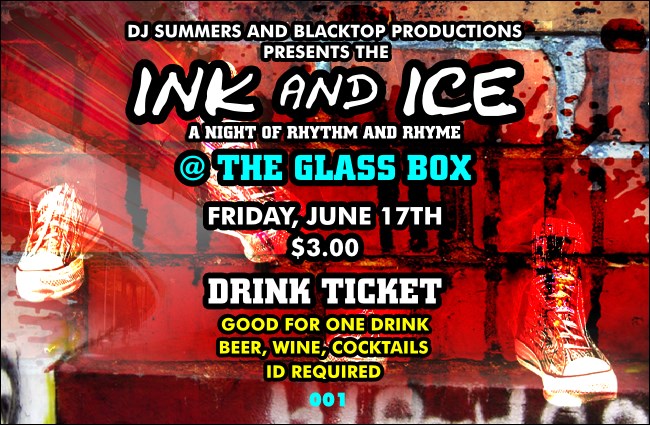 Hip Hop Graffiti Drink Ticket Product Front
