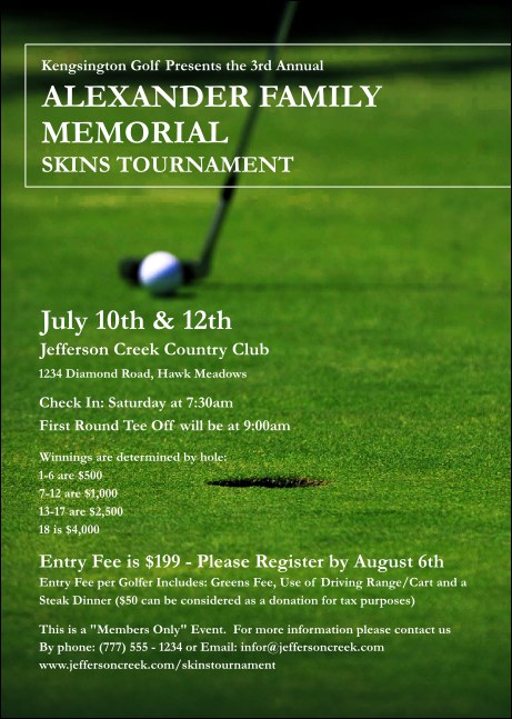 Golf Photo Club Flyer Product Front