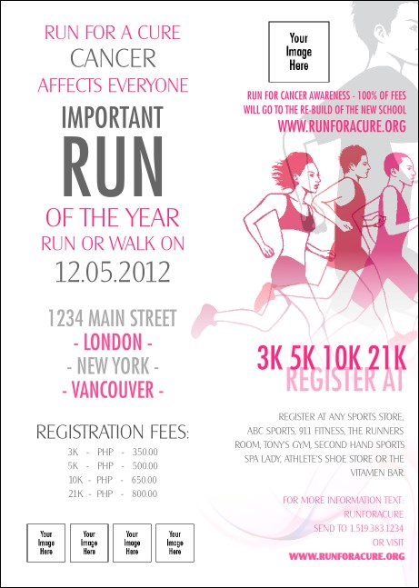 Run for a Cause Pink Club Flyer Product Front