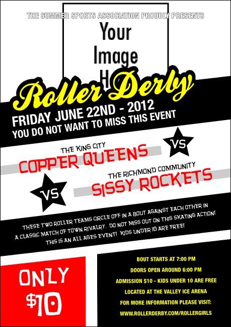 Roller Derby Passing Star Club Flyer