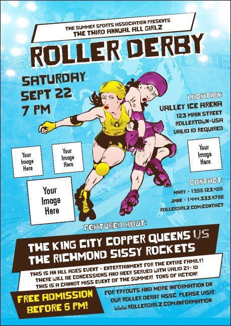 Roller Derby Jammer Club Flyer Product Front