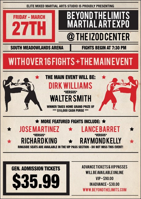 MMA Old School Club Flyer Product Front