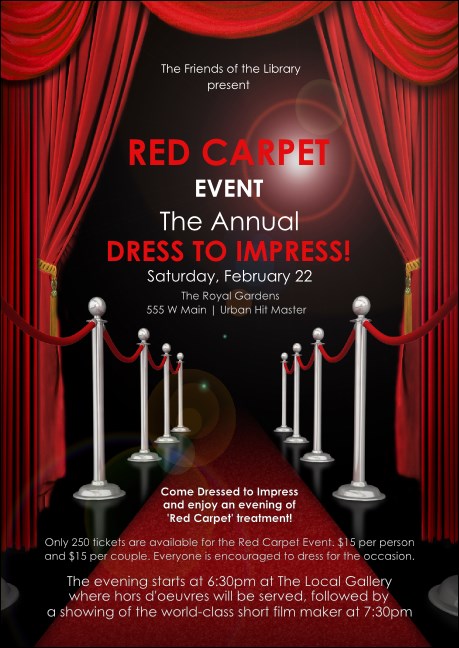 Red Carpet Club Flyer Product Front