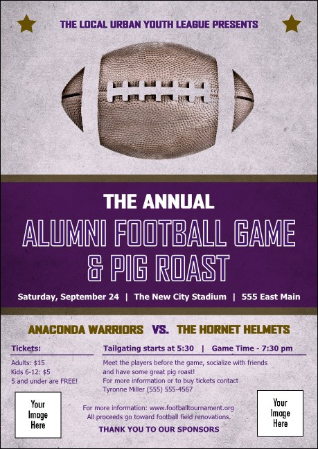 Football Purple Club Flyer Product Front
