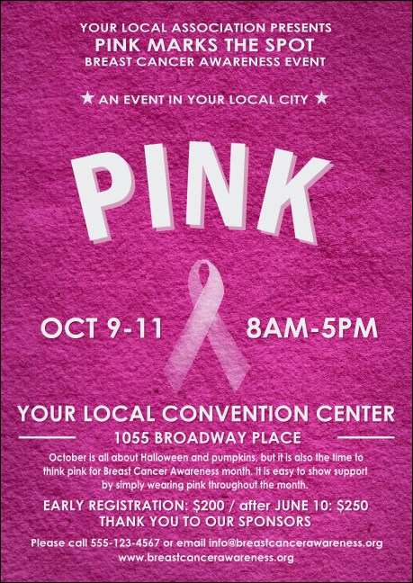 Breast Cancer Pink Ribbon Club Flyer Product Front