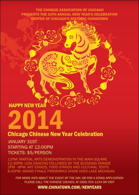 Chinese New Year Horse Club Flyer