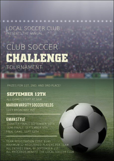 Soccer Stadium Club Flyer Product Front
