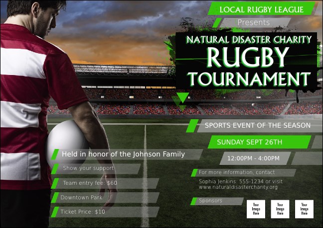 Rugby Stadium Club Flyer Product Front